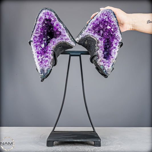 Natürliche Amethyst Drusen Flügel auf Ständer -9403,88g