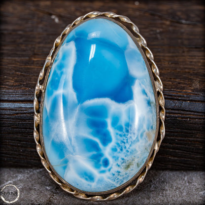 Natürlicher Großer Larimar-Kristall Anhänger in 925 Silber - 200,35ct - 40,07g