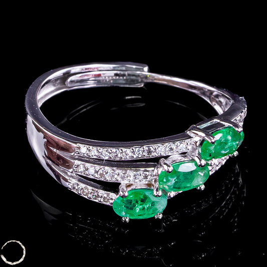 Eleganter Smaragd Ring aus 925er Silber - 2,28g 11,4ct