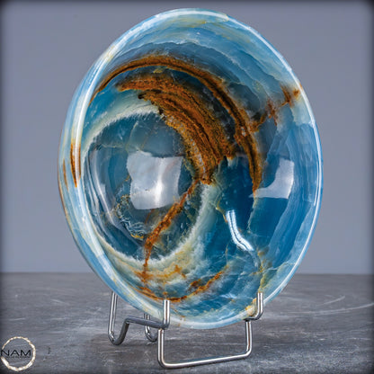 Seltene Natürlich Blaue Onyx-Kristall Schale/Schüssel, Argentinien - 556,99g