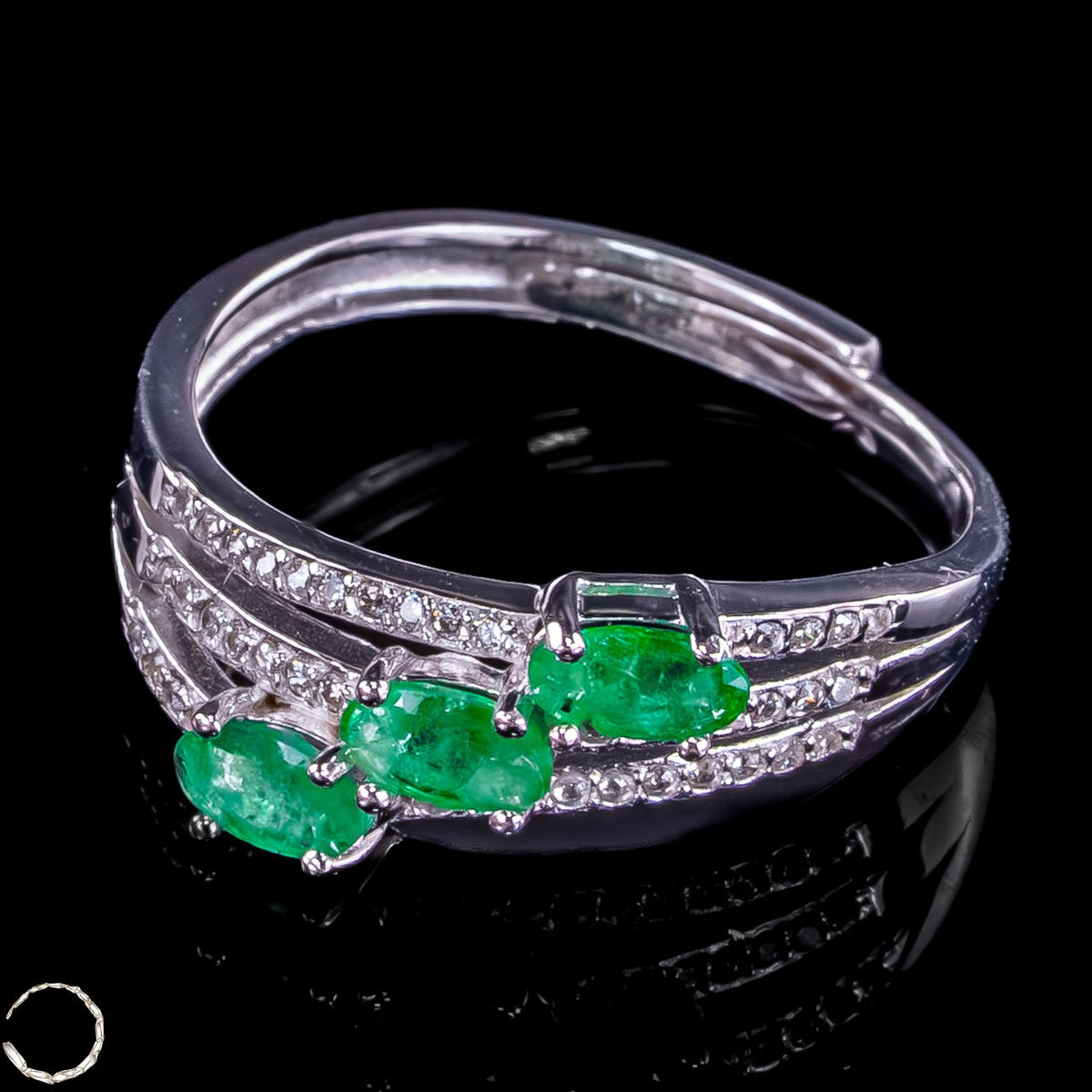 Eleganter Smaragd Ring aus 925er Silber - 2,28g 11,4ct