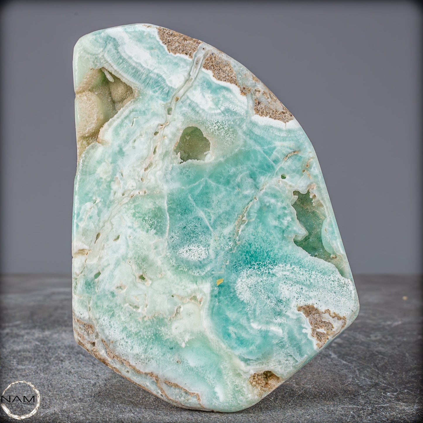 Natürlicher Blau-Grüne Aragonit Kristall-Freiform - 890,17g