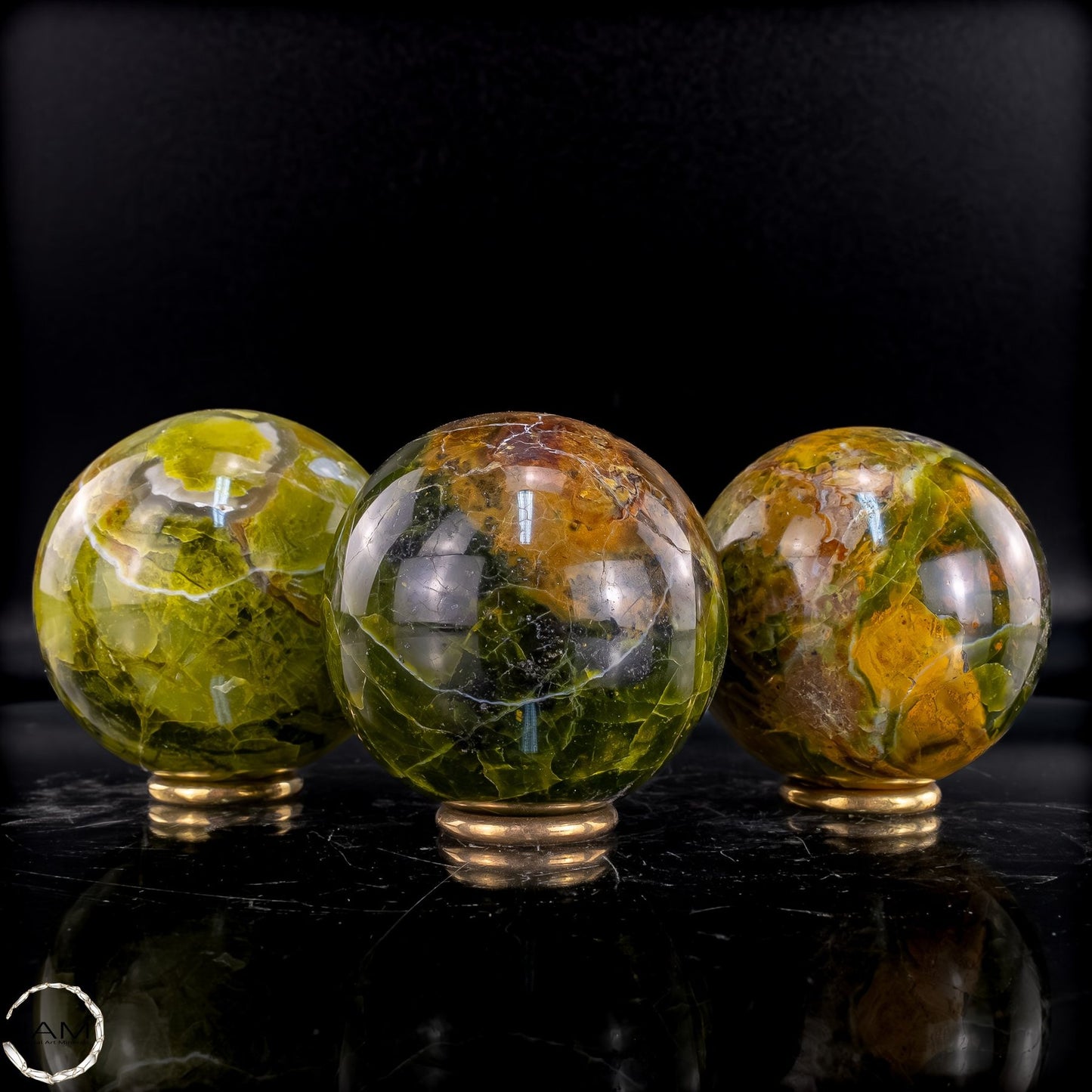 Exklusives Grünes Opal Kugel Set - 880,46g