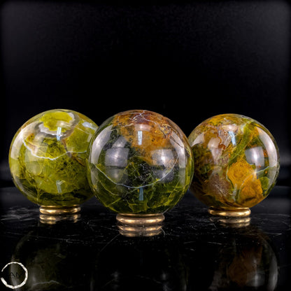 Exklusives Grünes Opal Kugel Set - 880,46g