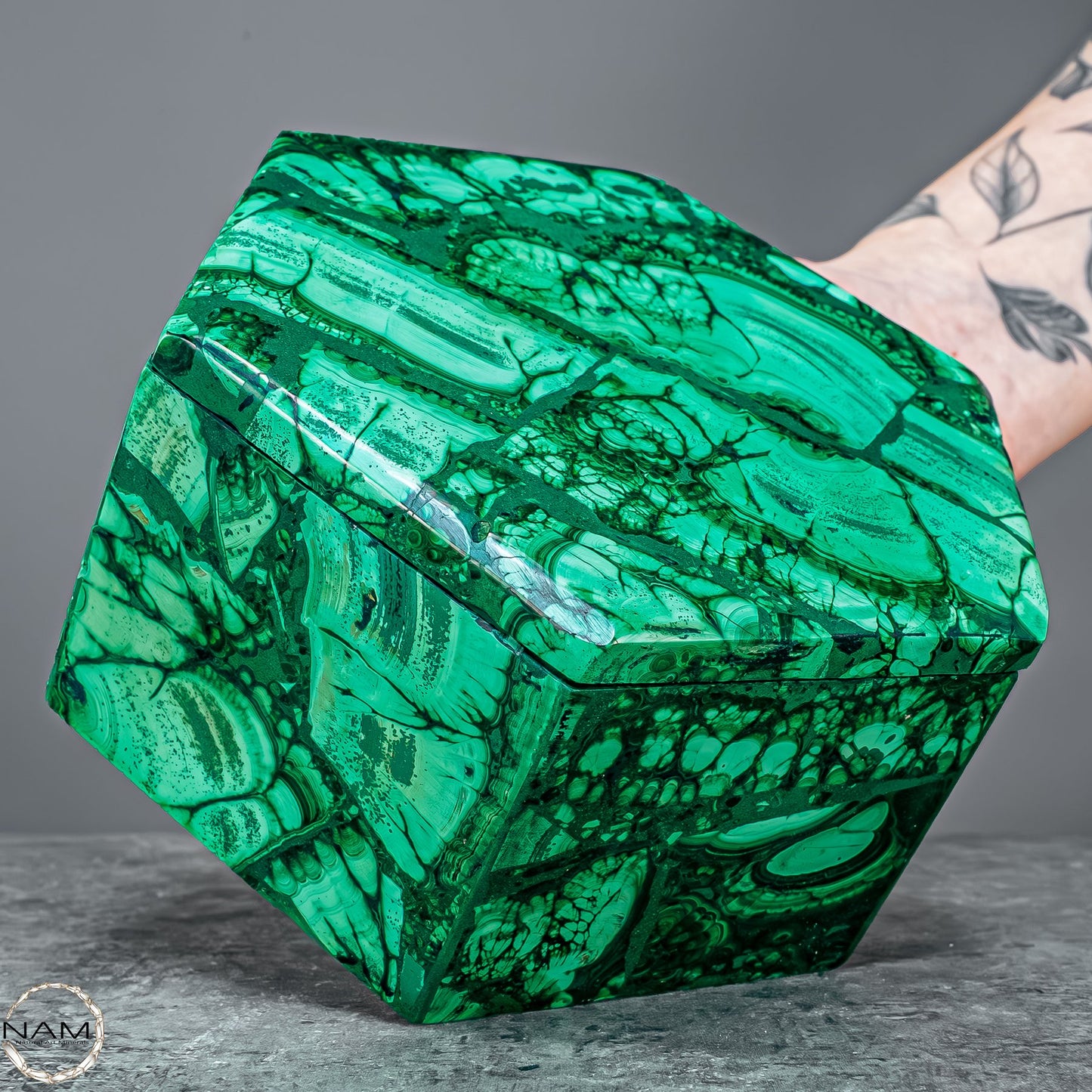 Einzigartige Malachit & Chrysocolla Schmuckkästchen - 1141,56g