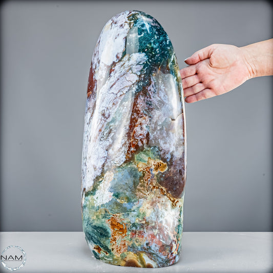Farben des Ozeans – Ozean-Jaspis in spektakulärer Freiform-27682,72g