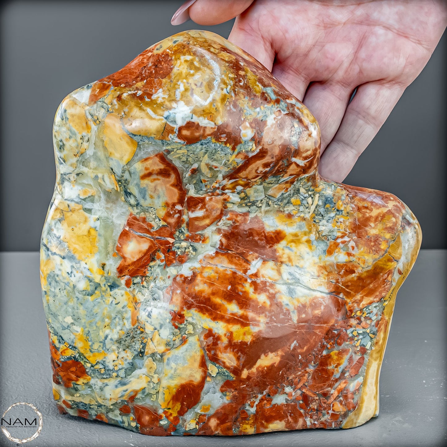Natürliche Indonesische Picture Jasper-Kristall Freiform – 1434,81g