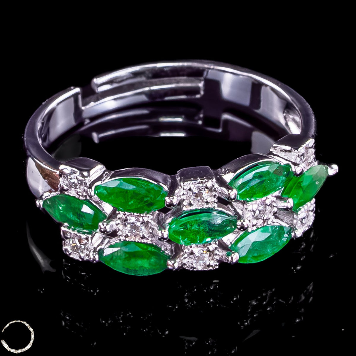 Eleganter Smaragd Ring aus 925er Silber - 2,69g 13,45ct