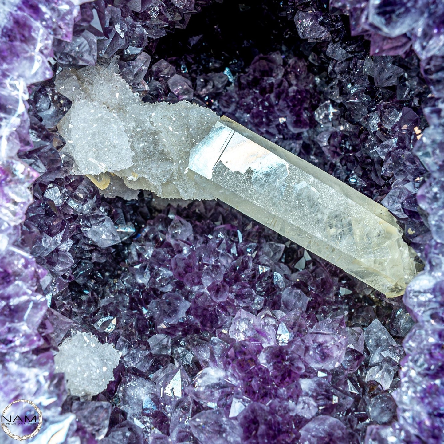 Natürlicher Amethyst, perfekter Calcit-Stalaktit-Kristalldruse - 41228,13g