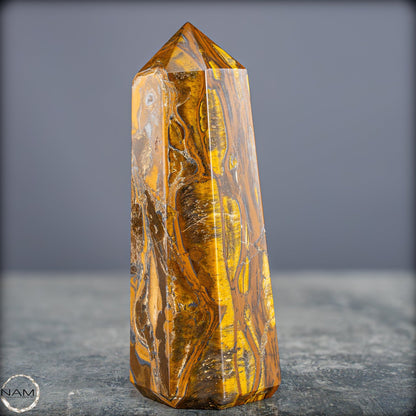 Natürlicher Tigerauge-Obelisk - 889,08g