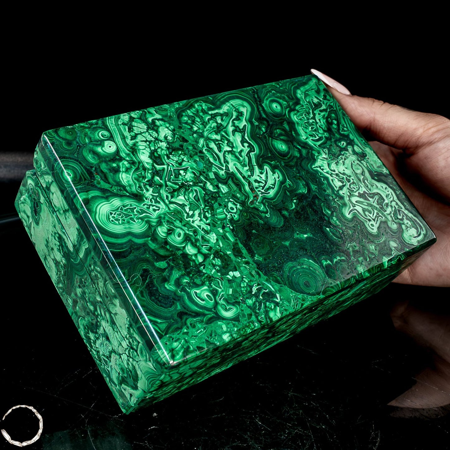 Einzigartige Malachit & Chrysocolla Schmuckkästchen/Box -1095,38g