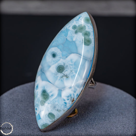 Larimar Ring aus 925er Silber-  35,43g 177,15ct