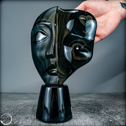 Natürliche Regenbogen-Obsidian -Skulptur - 1272,39g