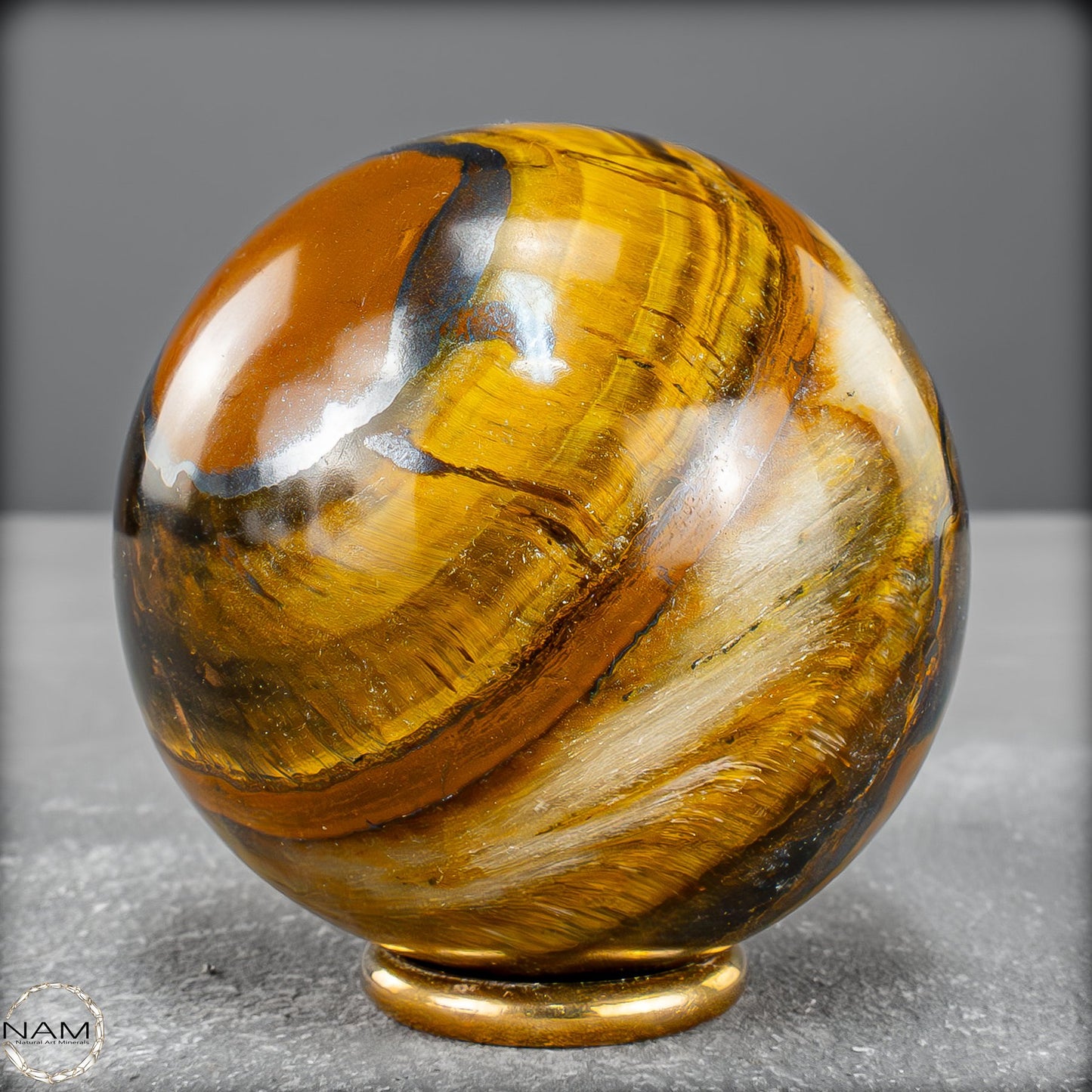 Natürliche Tigerauge-Kugel - 333,31g