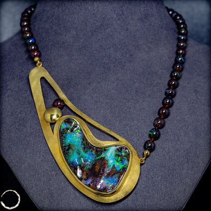 Boulder Opal Halskette mit Designer-Anhänger - 50,89g 254,45ct