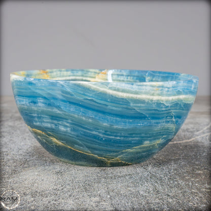 Seltene Natürlich Blaue Onyx-Kristall Schale/Schüssel, Argentinien - 632,84g