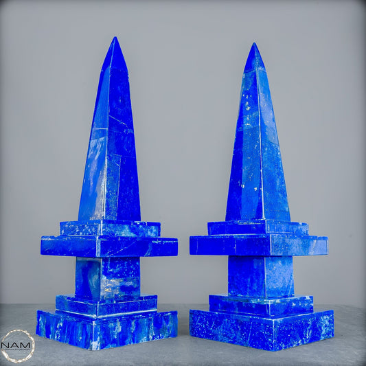 Natürliches Paar Lapislazuli Obelisken von Höchster Qualität - 4051,27g