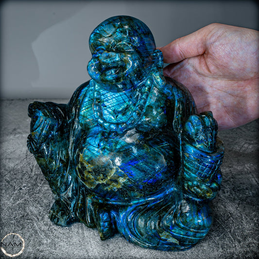 Natürlicher Labradorit Buddha von Höster Qualität - 3656,27g