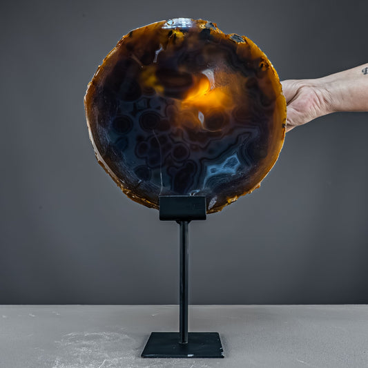 Achat Scheibe  – auf Ständer aus Brasilien - 2338,46g