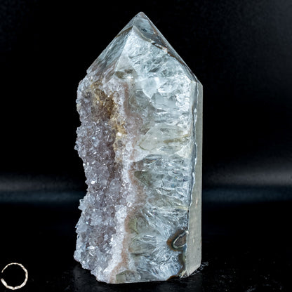 Natürlicher Achat-Kristall Obelisk mit Druse - 531,22g