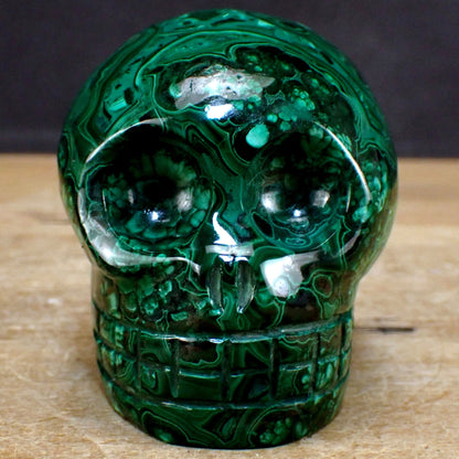 Großer Malachit Schädel/ Totenkopf, Kongo - 1469,95g