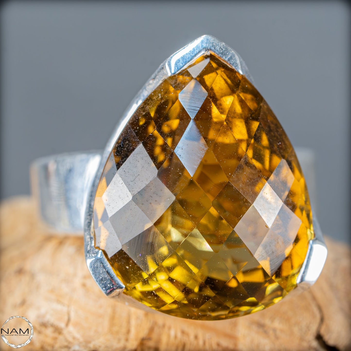 Citrin Ring aus 925er Silber – Strahlende Eleganz - 15,00g 75ct