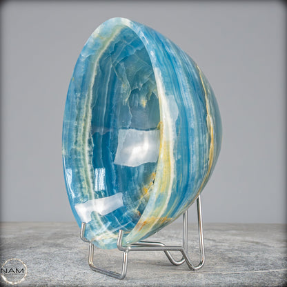 Seltene Natürlich Blaue Onyx-Kristall Schale/Schüssel, Argentinien - 632,84g