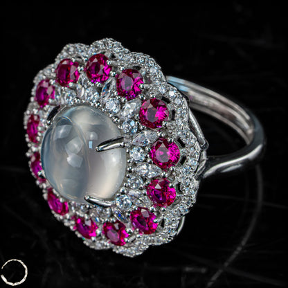 Exklusiver Rubin-Mondstein-Ring  –6,08g 30,4ct