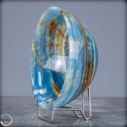 Seltene Natürlich Blaue Onyx-Kristall Schale/Schüssel, Argentinien - 556,99g