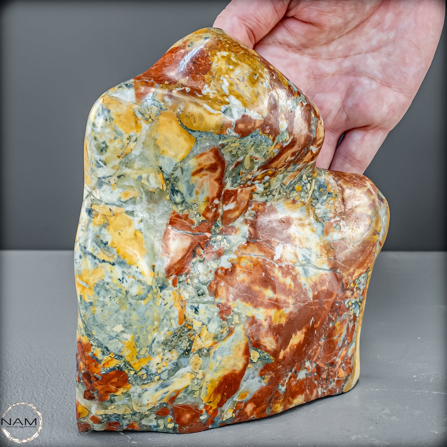 Natürliche Indonesische Picture Jasper-Kristall Freiform – 1434,81g