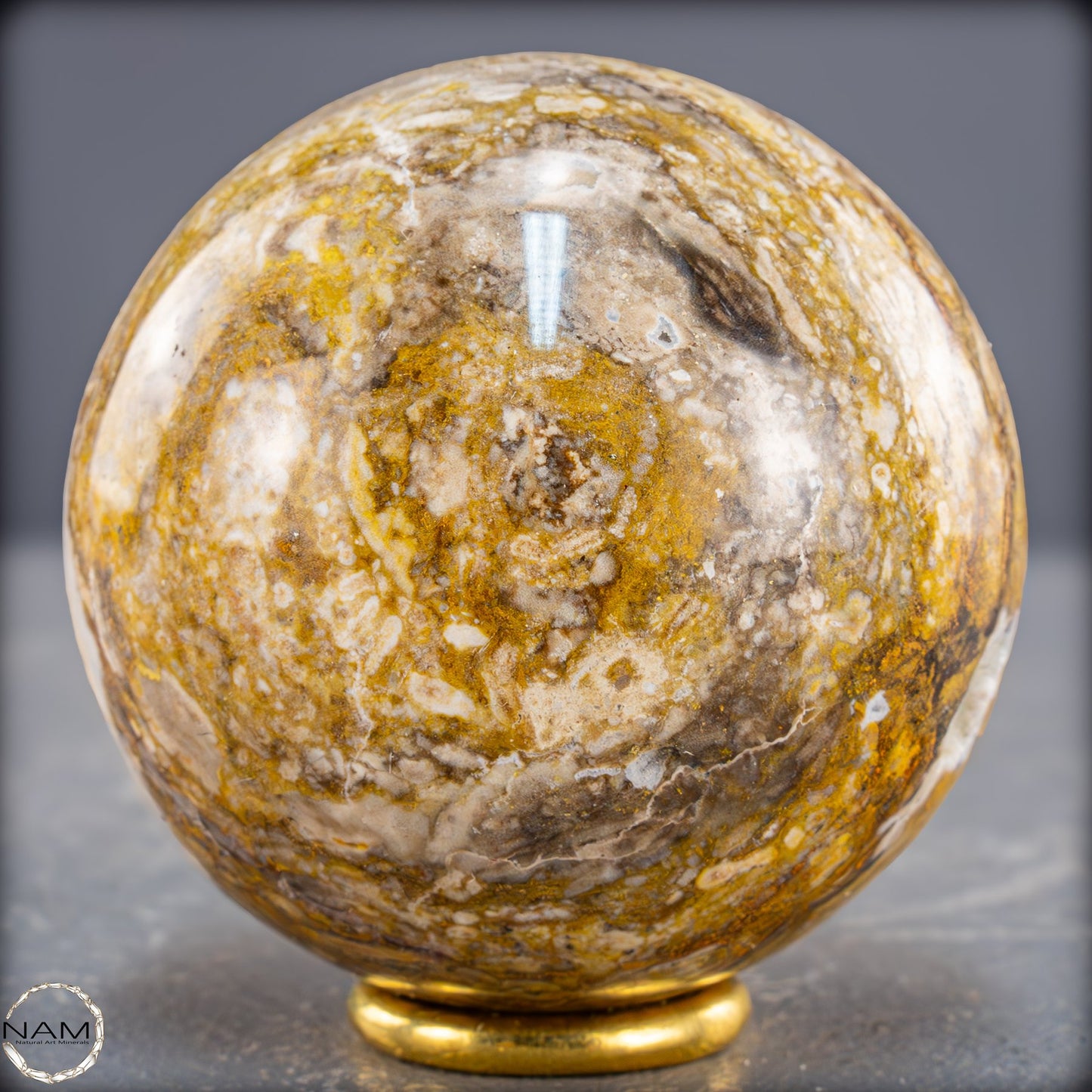 Bumblebee Jasper Kugel – Ein Meisterwerk aus Feuer und Erde - 345,88g