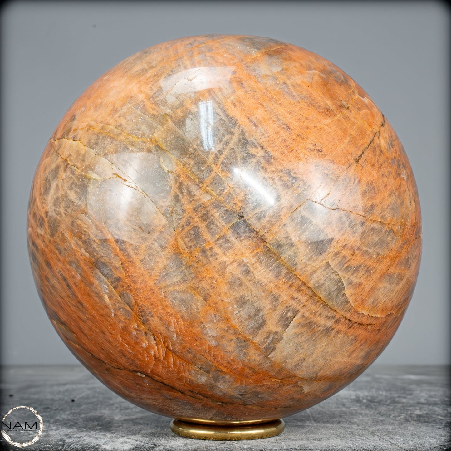 Natürlicher Pfirsich-Mondstein Kristall-Kugel -6580,72g