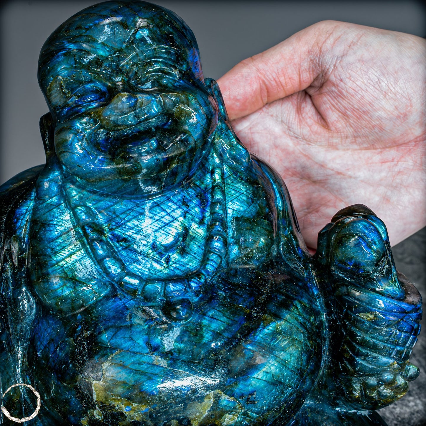 Natürlicher Labradorit Buddha von Höster Qualität - 3656,27g