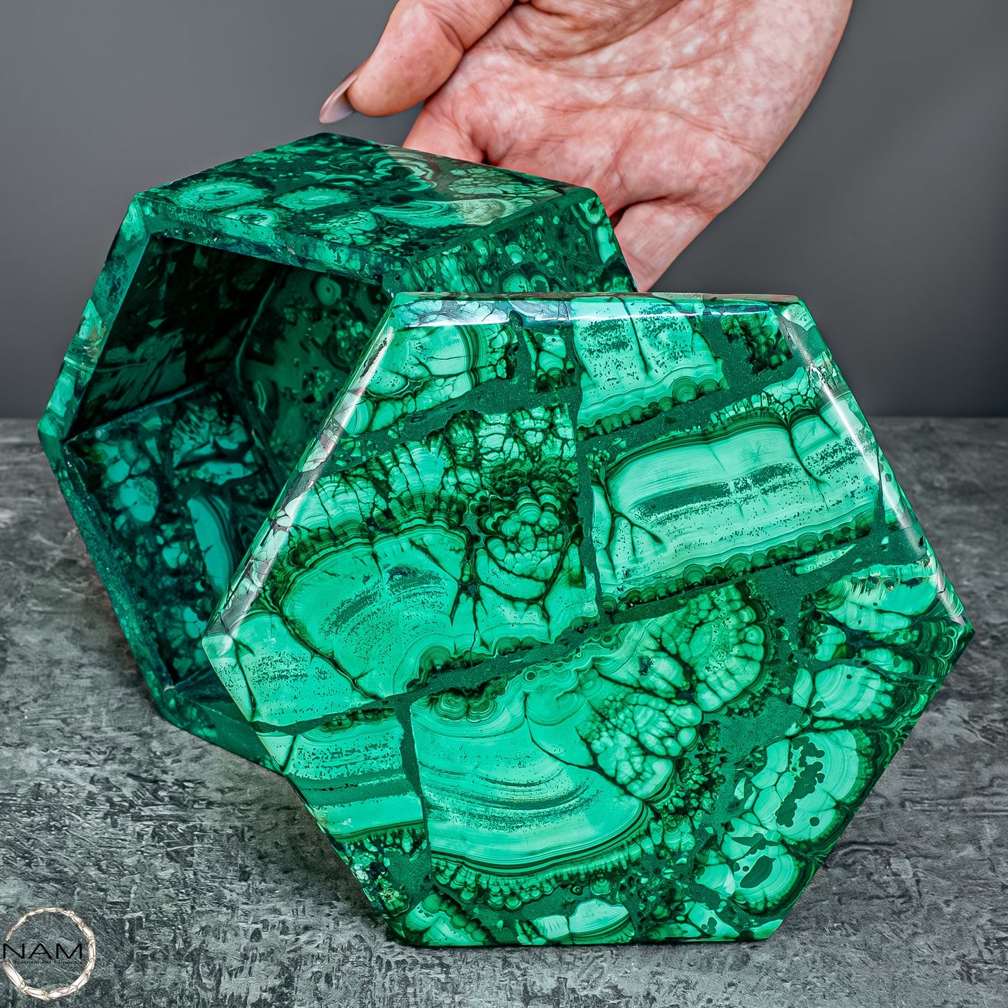 Einzigartige Malachit & Chrysocolla Schmuckkästchen - 1141,56g