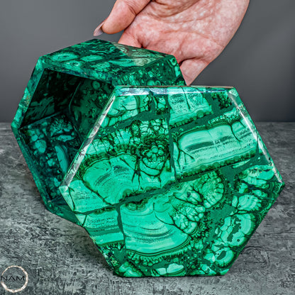 Einzigartige Malachit & Chrysocolla Schmuckkästchen - 1141,56g