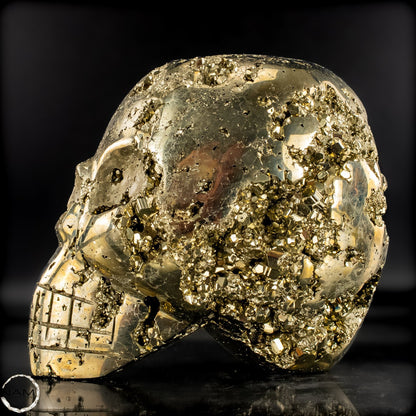 Natürlicher Pyrit Schädel/Totenkopf Skulptur -4421,28g