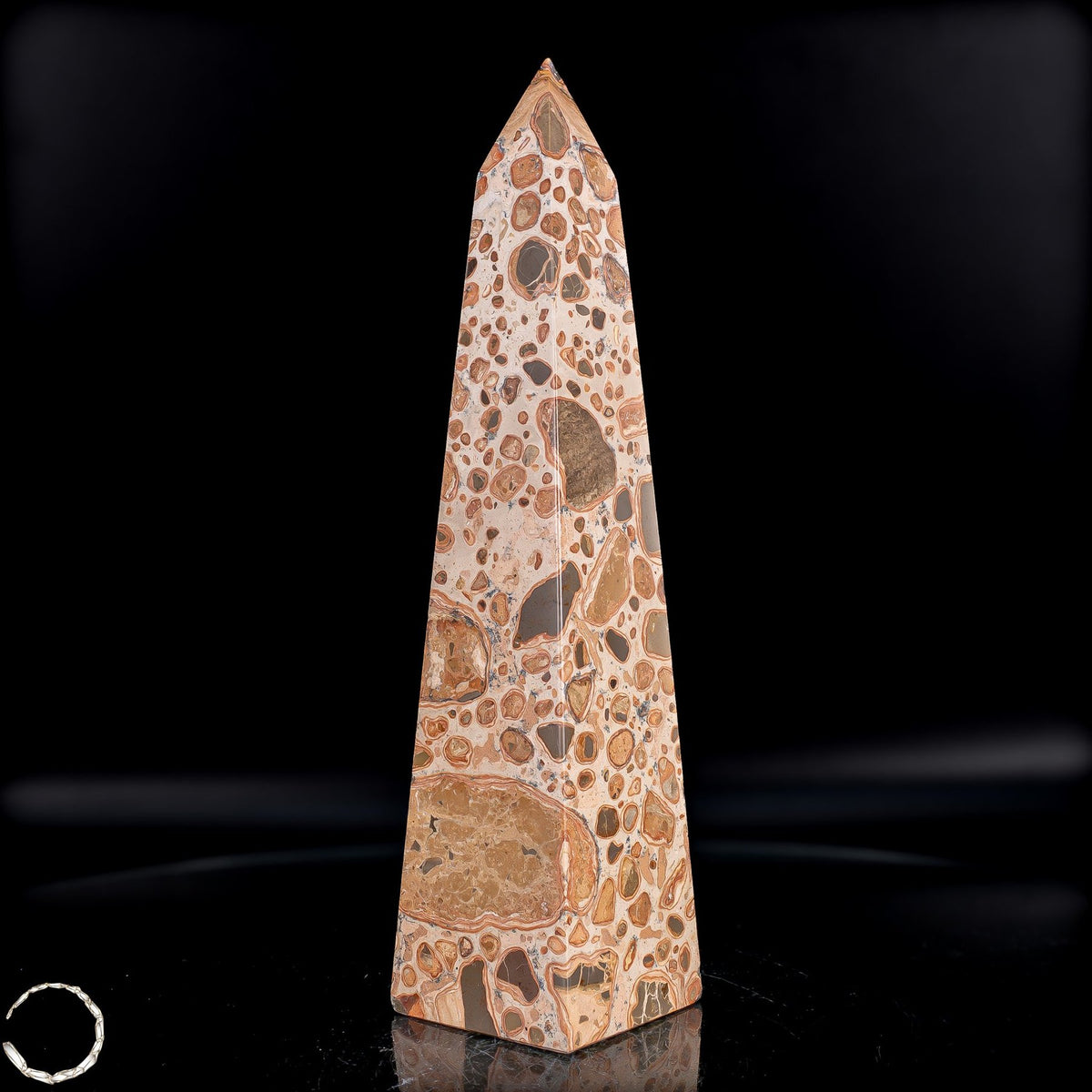 Natürlicher Leoparden-Jaspis Obelisk -1000,52g