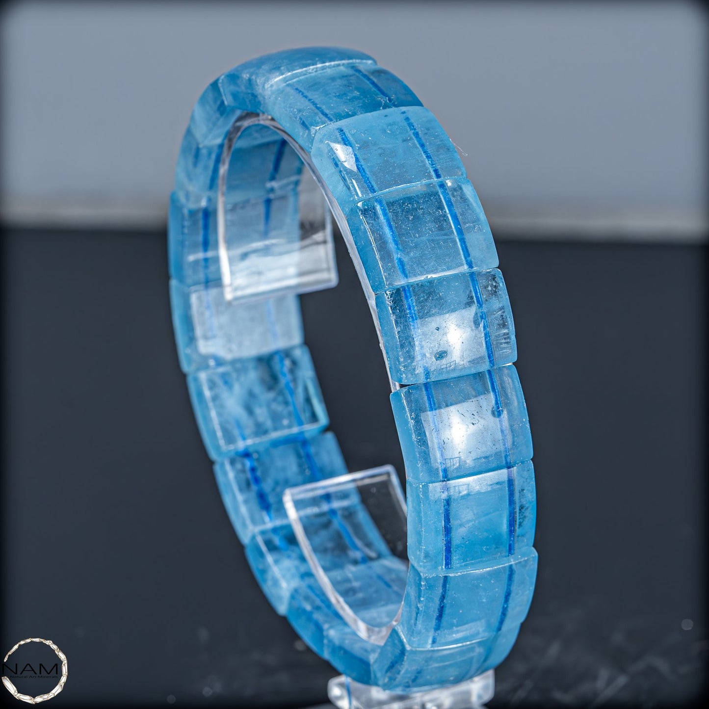Eleganz in Blau – Aquamarin-Armband Afghanistan -