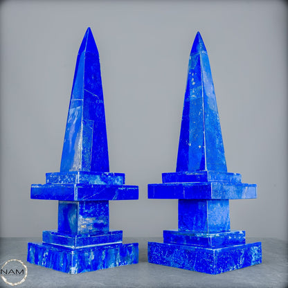 Natürliches Paar Lapislazuli Obelisken von Höchster Qualität - 4051,27g