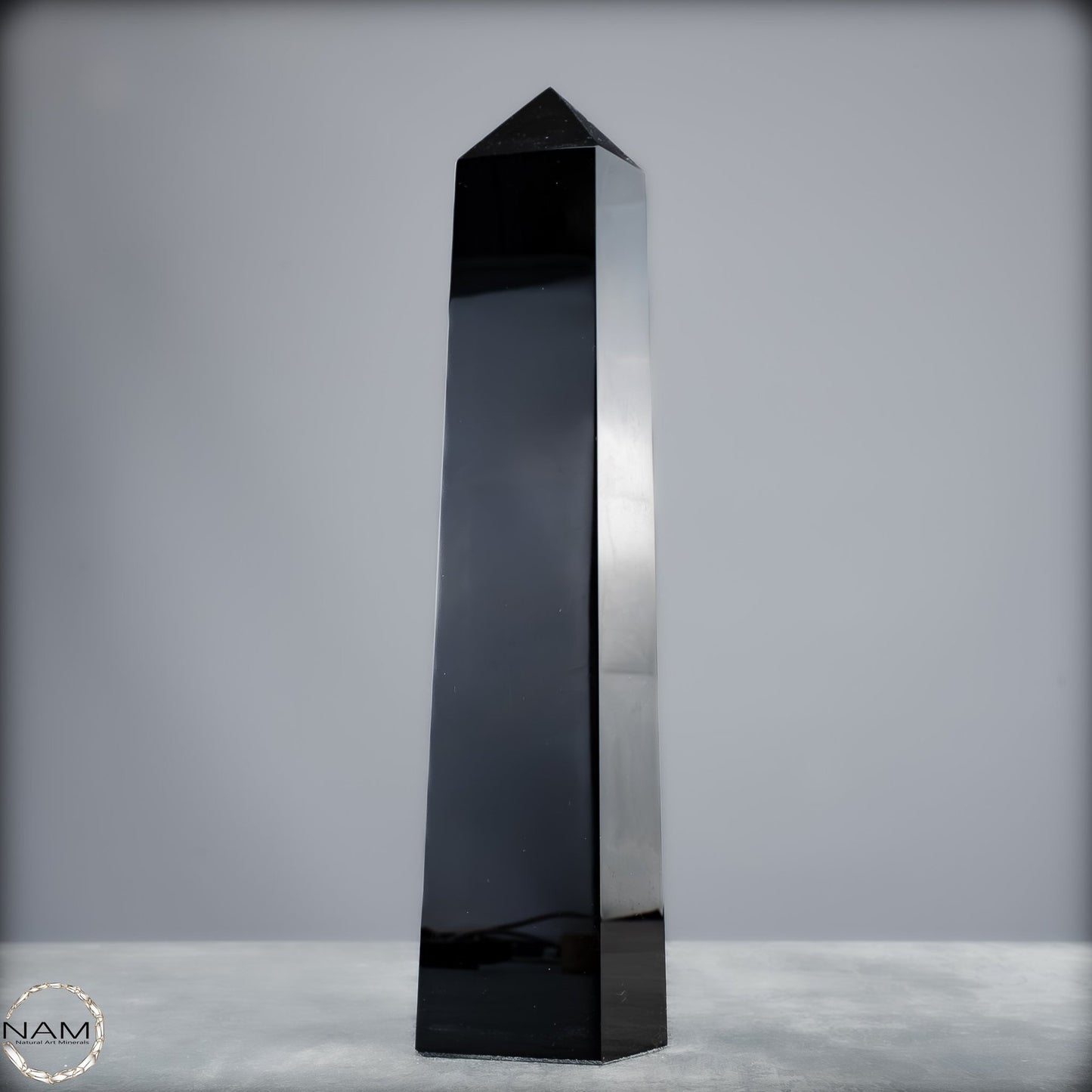 Natürliche Schwarze Obsidian Kristall-Obelisk - 1264,18g