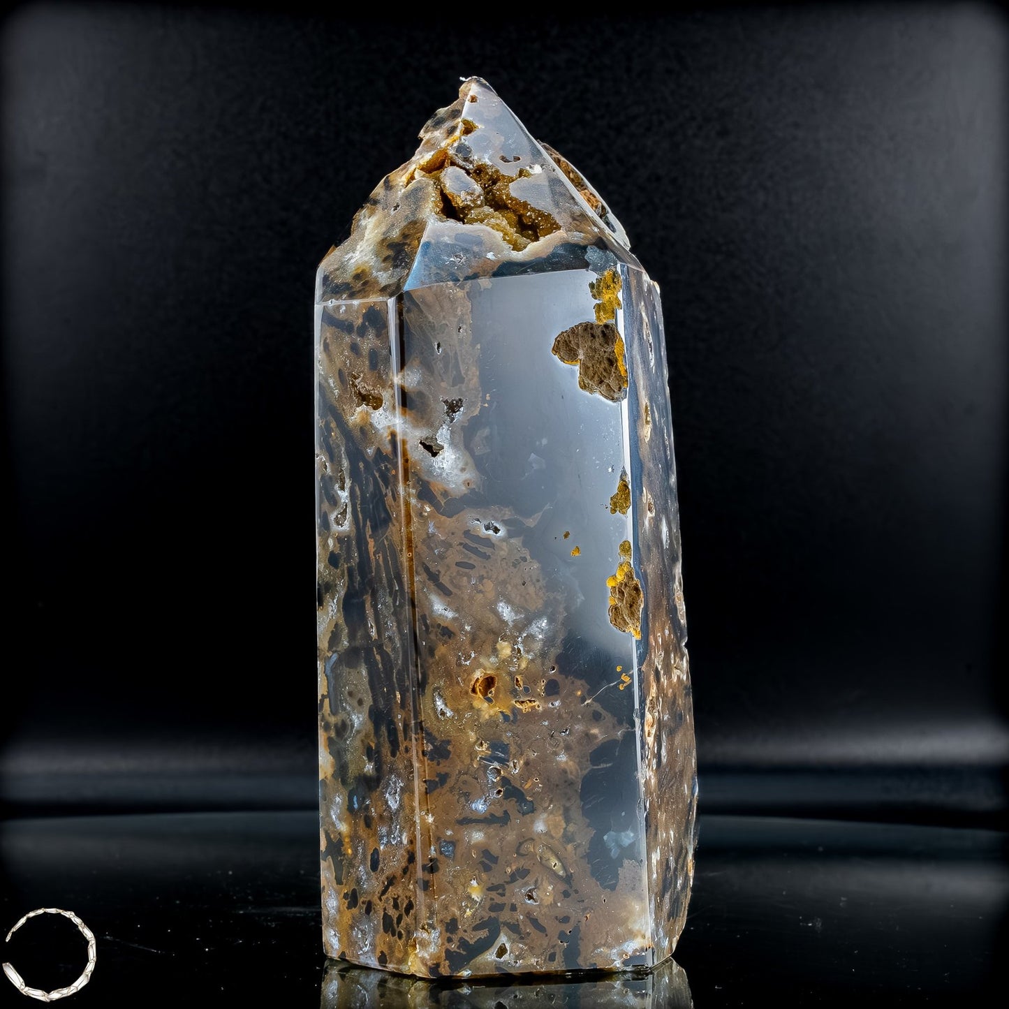 Natürlicher Achat-Kristall Obelisk mit Druse - 1357,17g