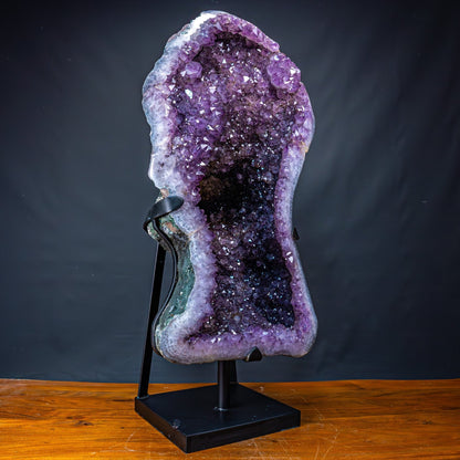 Natürliche Amethyst-Kristalle/Druse auf Ständer - 57339g