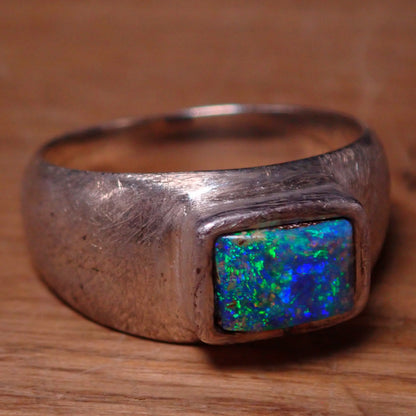 AAA+ Boulder Opal Ring aus Australien 925 Silber, 35.9ct