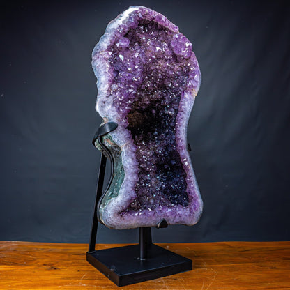 Natürliche Amethyst-Kristalle/Druse auf Ständer - 57339g