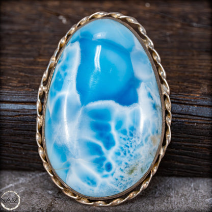 Natürlicher Großer Larimar-Kristall Anhänger in 925 Silber - 200,35ct - 40,07g