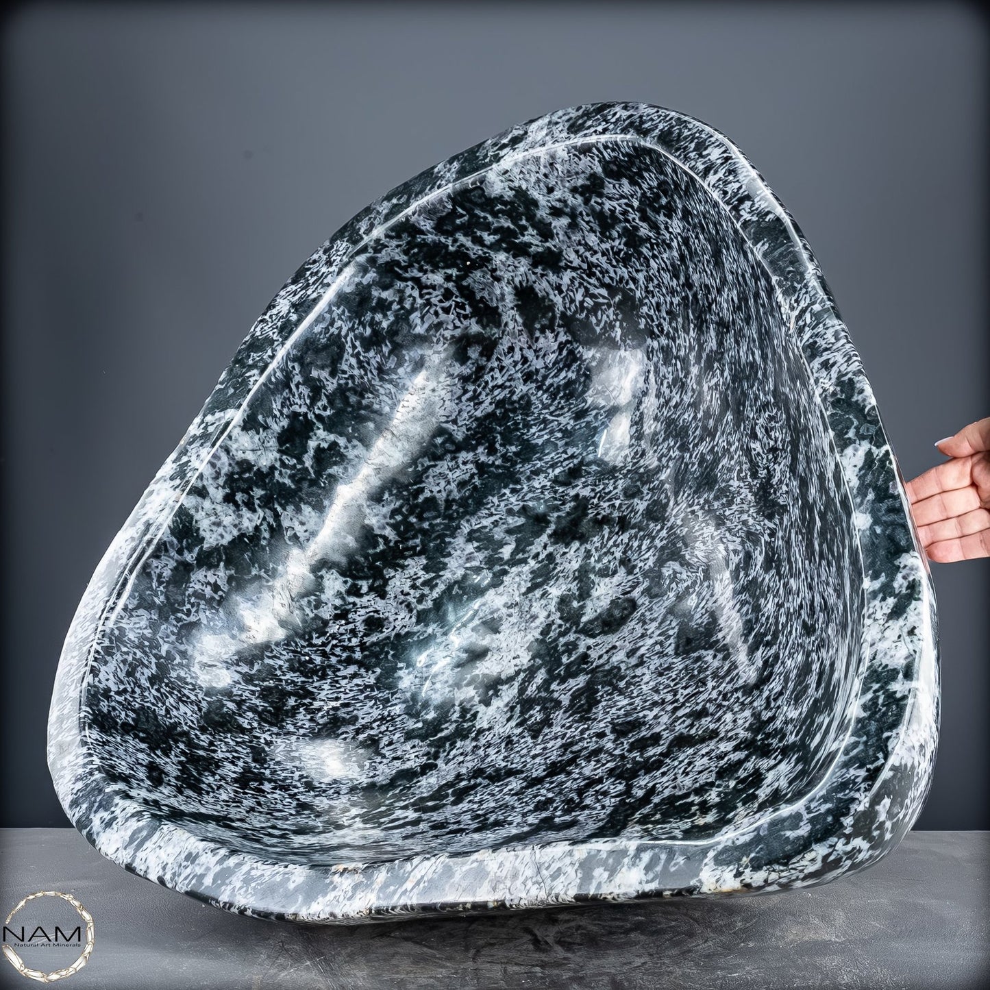 Natürliche Indigo Gabbro - Merlinite Schüssel - 81 kg