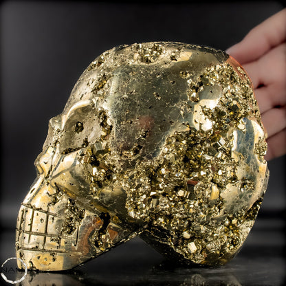Natürlicher Pyrit Schädel/Totenkopf Skulptur -4421,28g