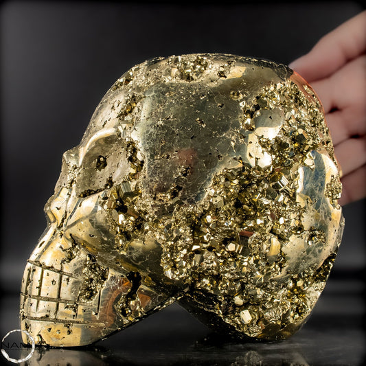Natürlicher Pyrit Schädel/Totenkopf Skulptur -4421,28g