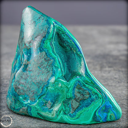 Botryoidaler Chrysokolla, Malachit und Azurit, sehr selten - 255,34g