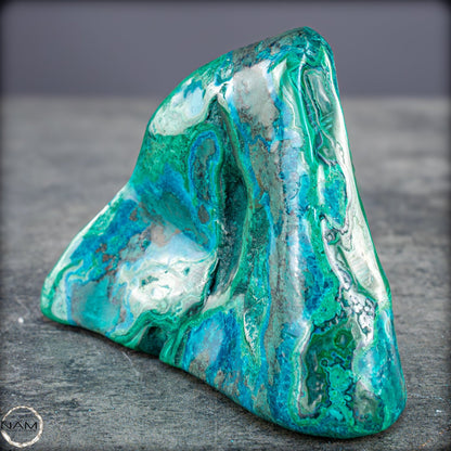 Botryoidaler Chrysokolla, Malachit und Azurit, sehr selten - 255,34g